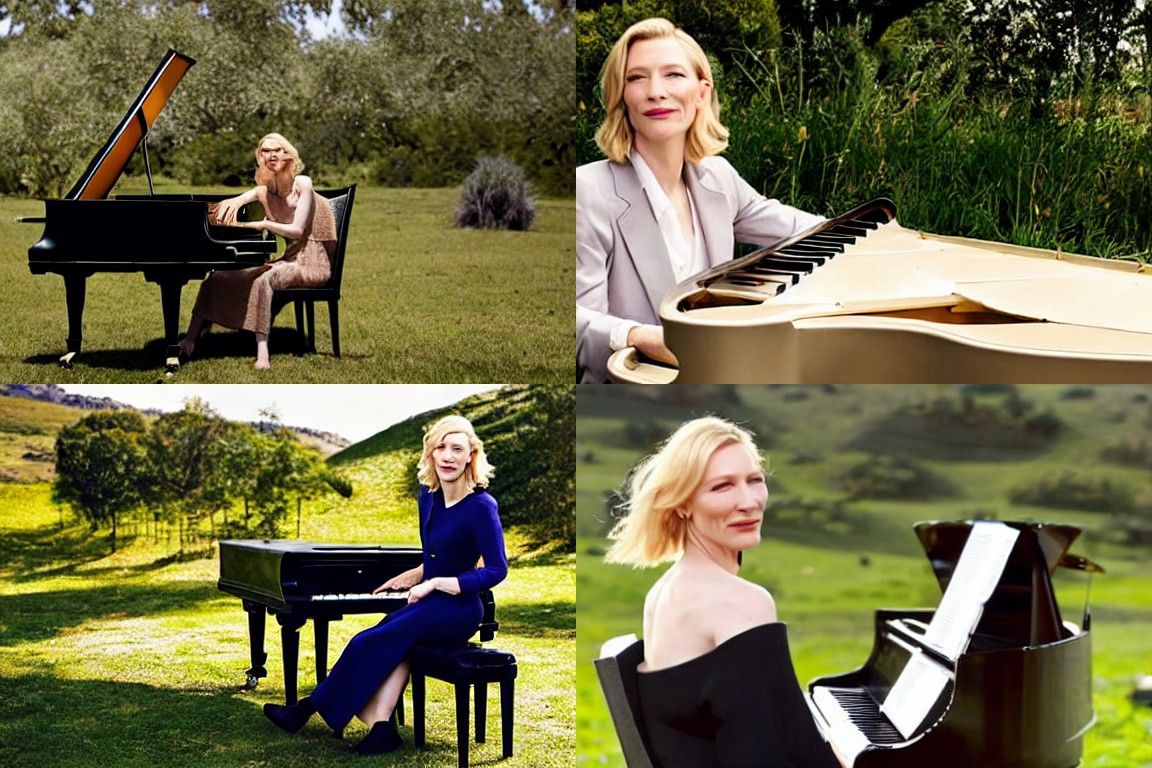 Cate Blanchett Plays Piano in a Paddock