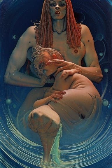 Doubt Concept Art in Retrofuturistic Style