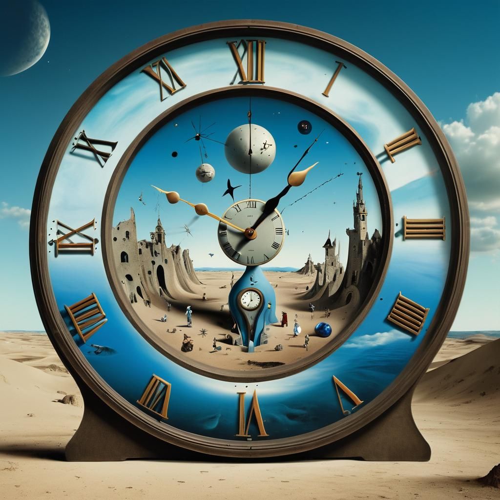 Surreal Clock in Blueshift Timewarp