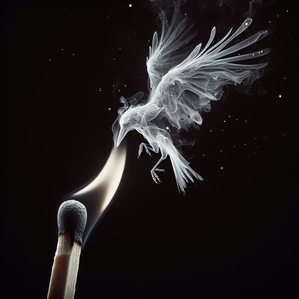 Ethereal Raven Formed From Smoke: Octane Render