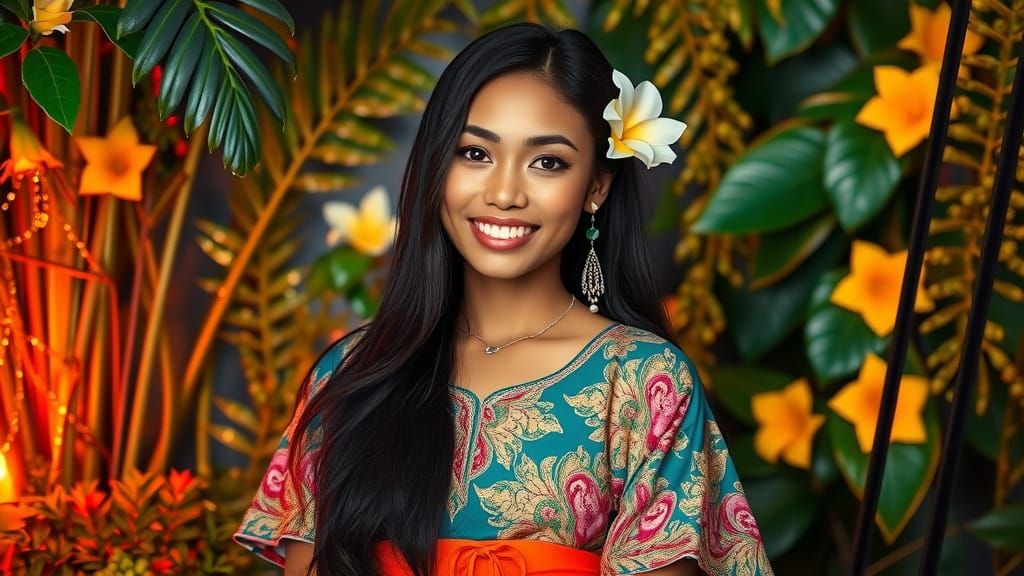 Ethereal Balinese Beauty in Traditional Splendor