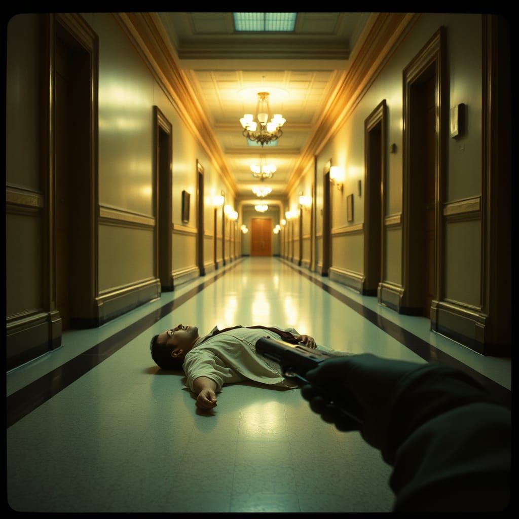 Dramatic Film Still: Clue Game Crime Scene