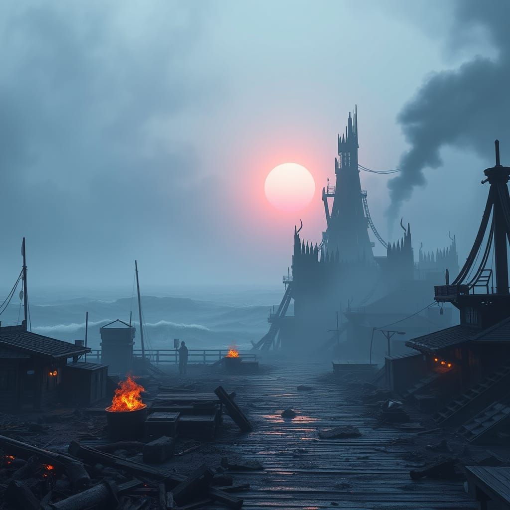 Grey Dawn Breaks Over Post-Apocalyptic Ruins