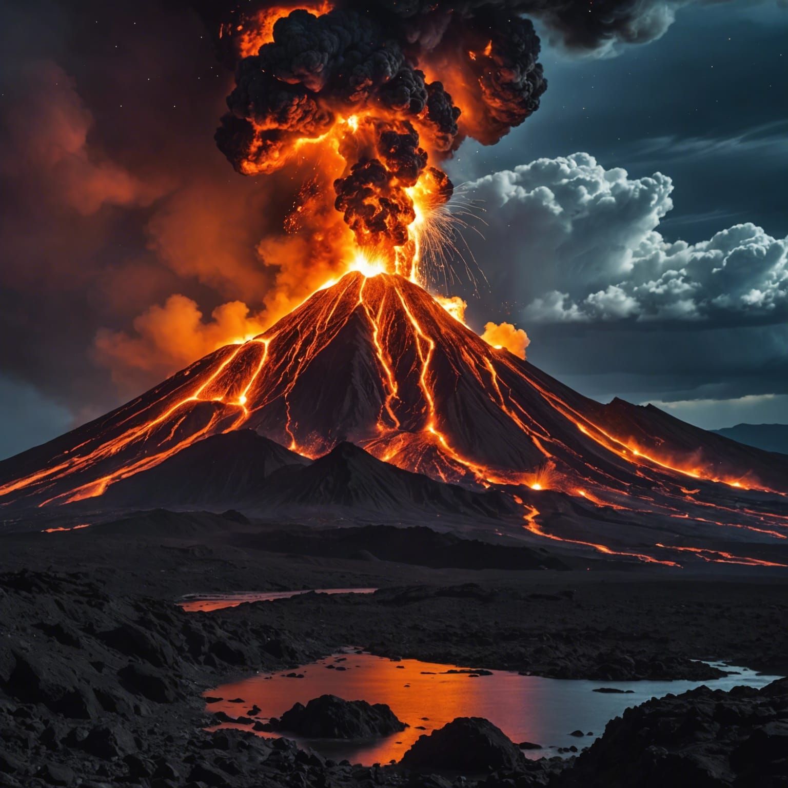 Primordial Volcano Eruption: Birth of the Universe