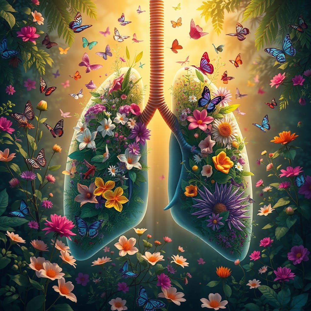 Harmonious Human Form Infused with Blooming Nature