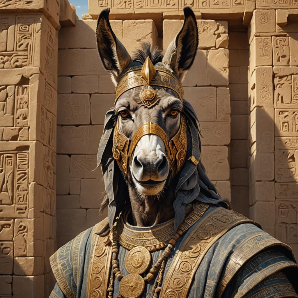 Babylonian God-King Donkey Demon in Ancient Mesopotamian Rui...