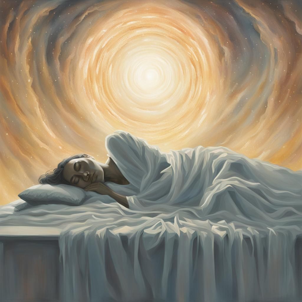 Astral Projection: Figure Hovering Over Sleeping Body