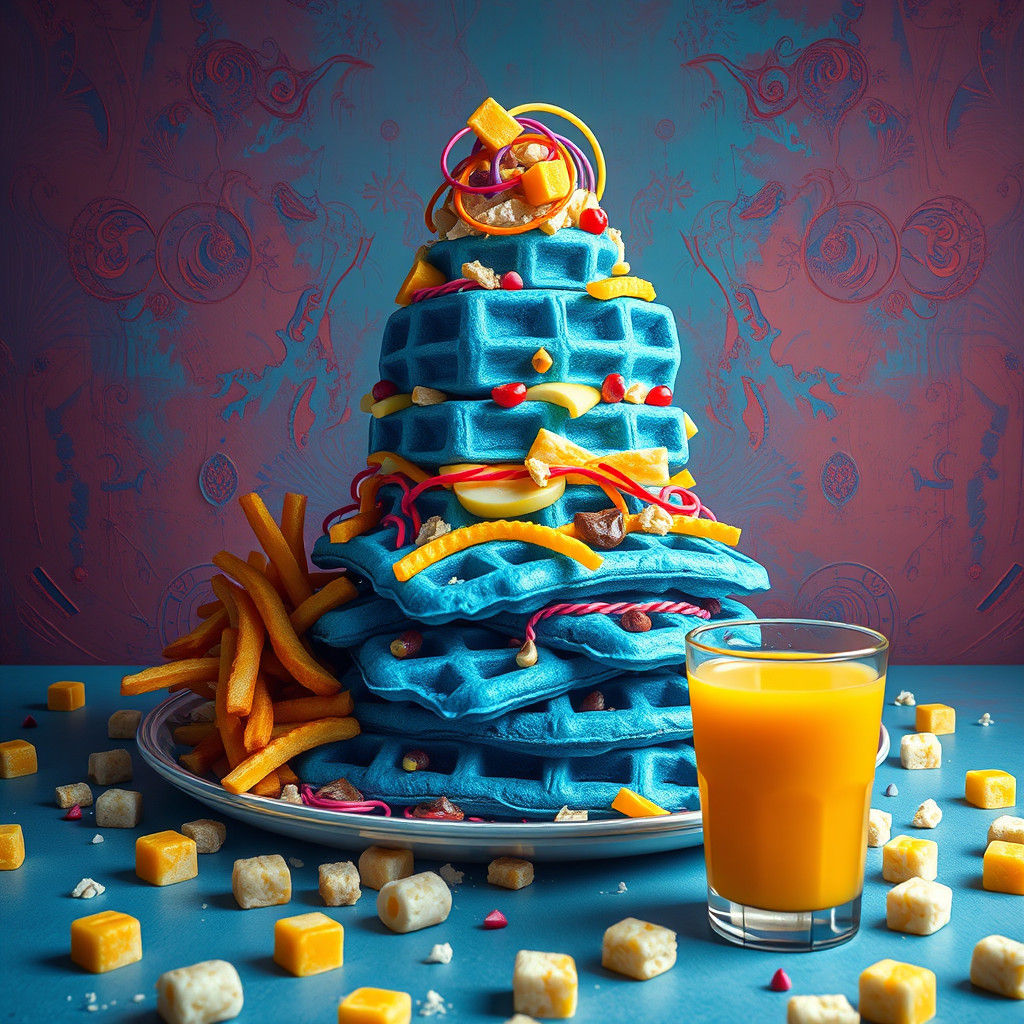 Surreal Blue Waffle Fantasy Art