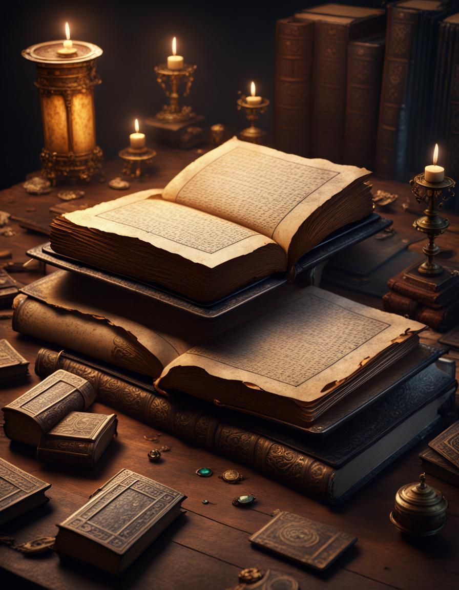 Ancient Book Still Life: Fantasy Concept Art