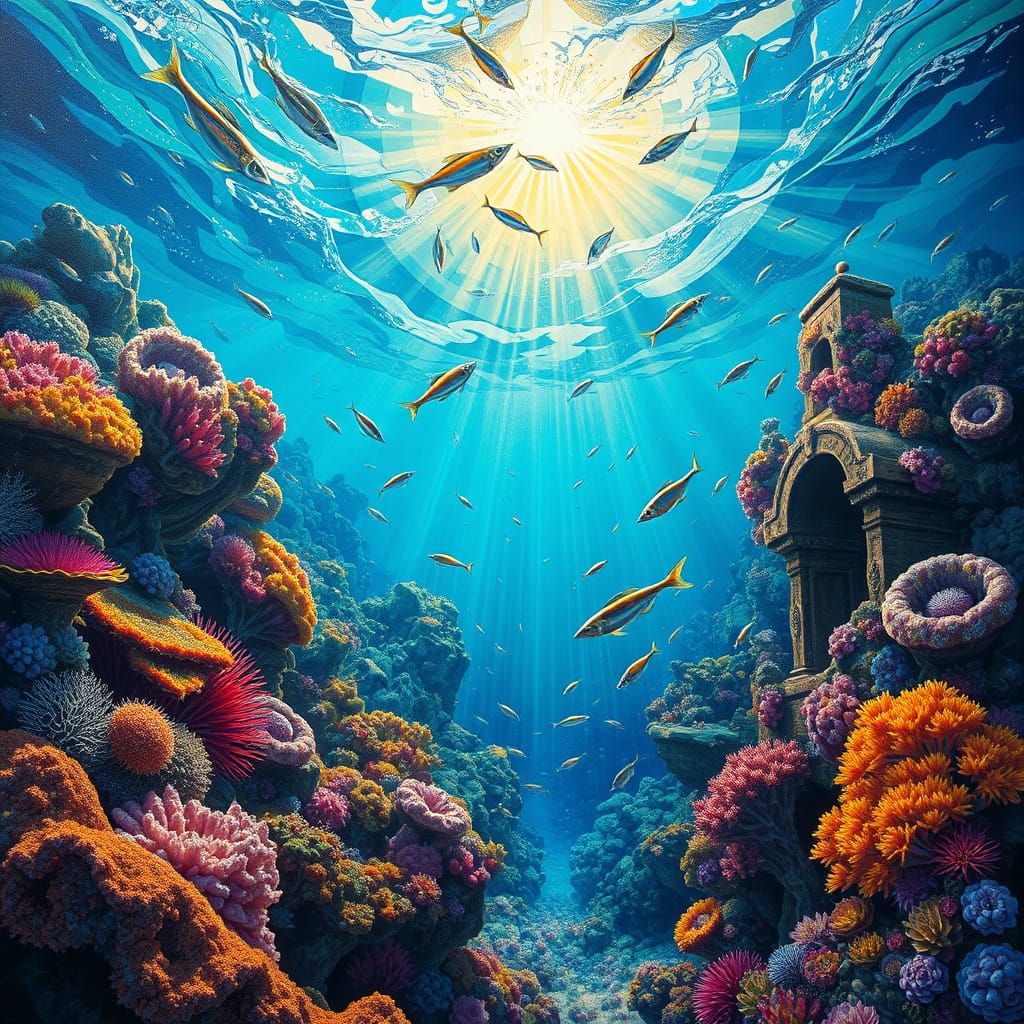 Hyperrealistic Sea of Mercy Oil Painting