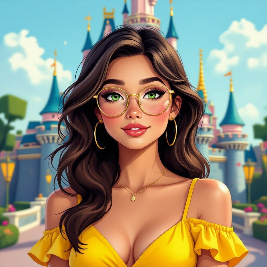 Woman at Disneyland Paris, in Loish Style