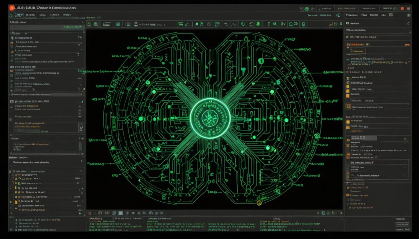 Cyberpunk AI Interface in a Bio-Organic Aesthetic