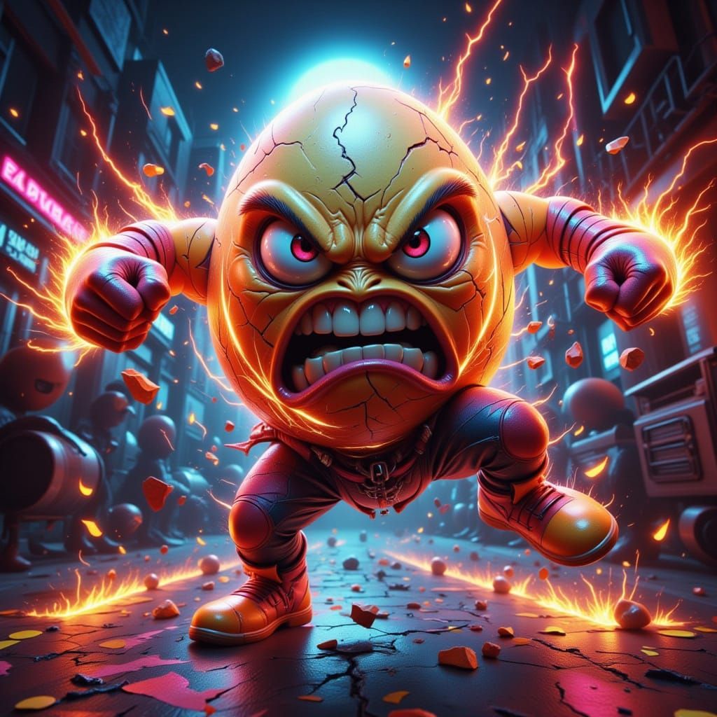 Furious Egg in Dynamic Street Dance Pose