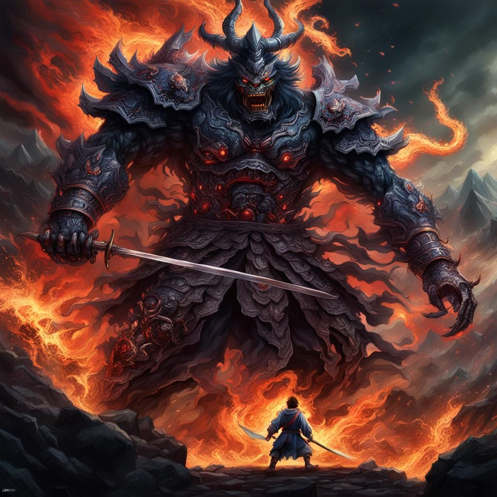 Susanoo, Japanese God of Storms, in Epic Battle