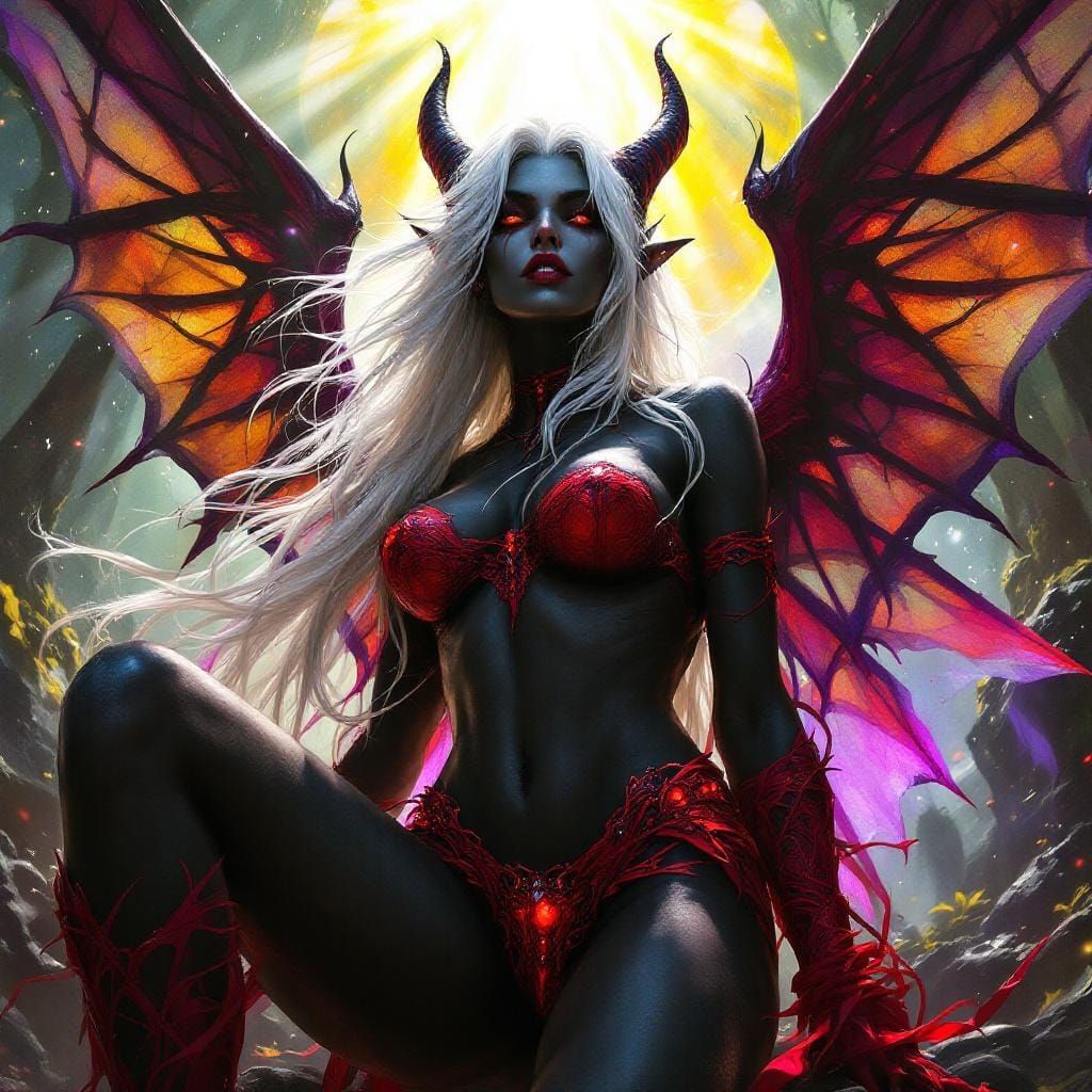 Drow Elf Chaos Junkie in Dark Fantasy Style