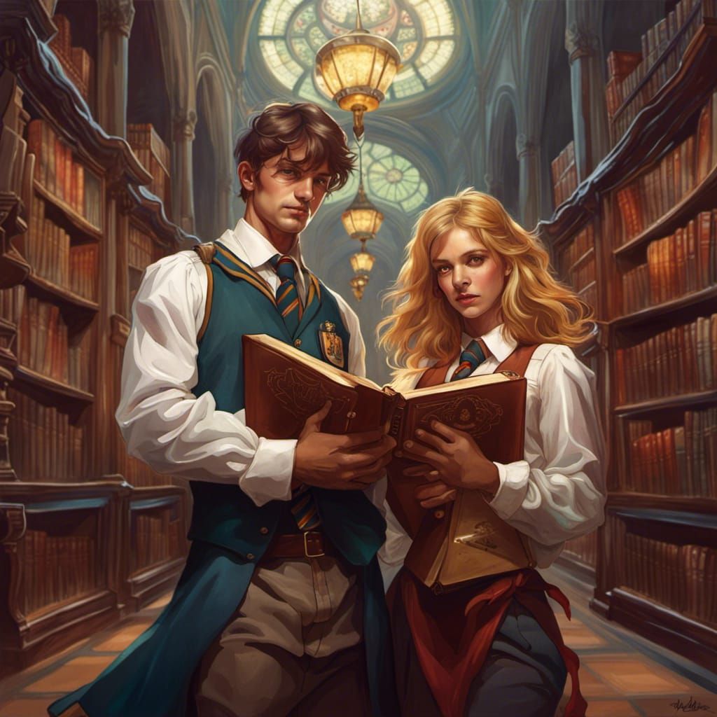 Hogwarts Library Series: Students Studying