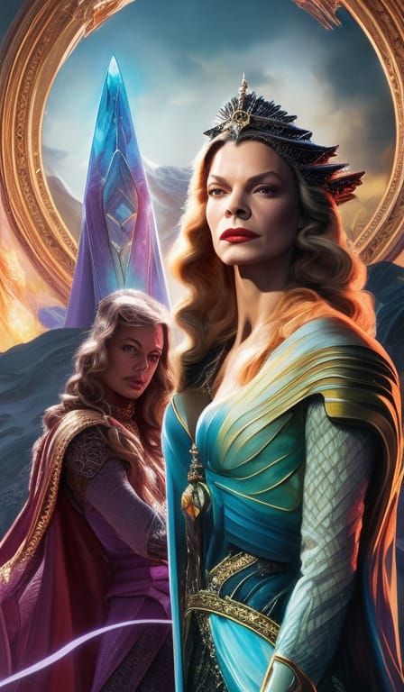 Sorceress and Apprentice in Hyperrealistic Fantasy Art