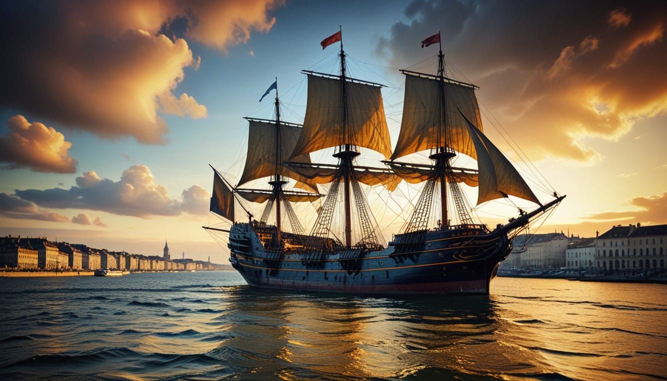 Baroque Galleon Enters Renaissance Bordeaux Port