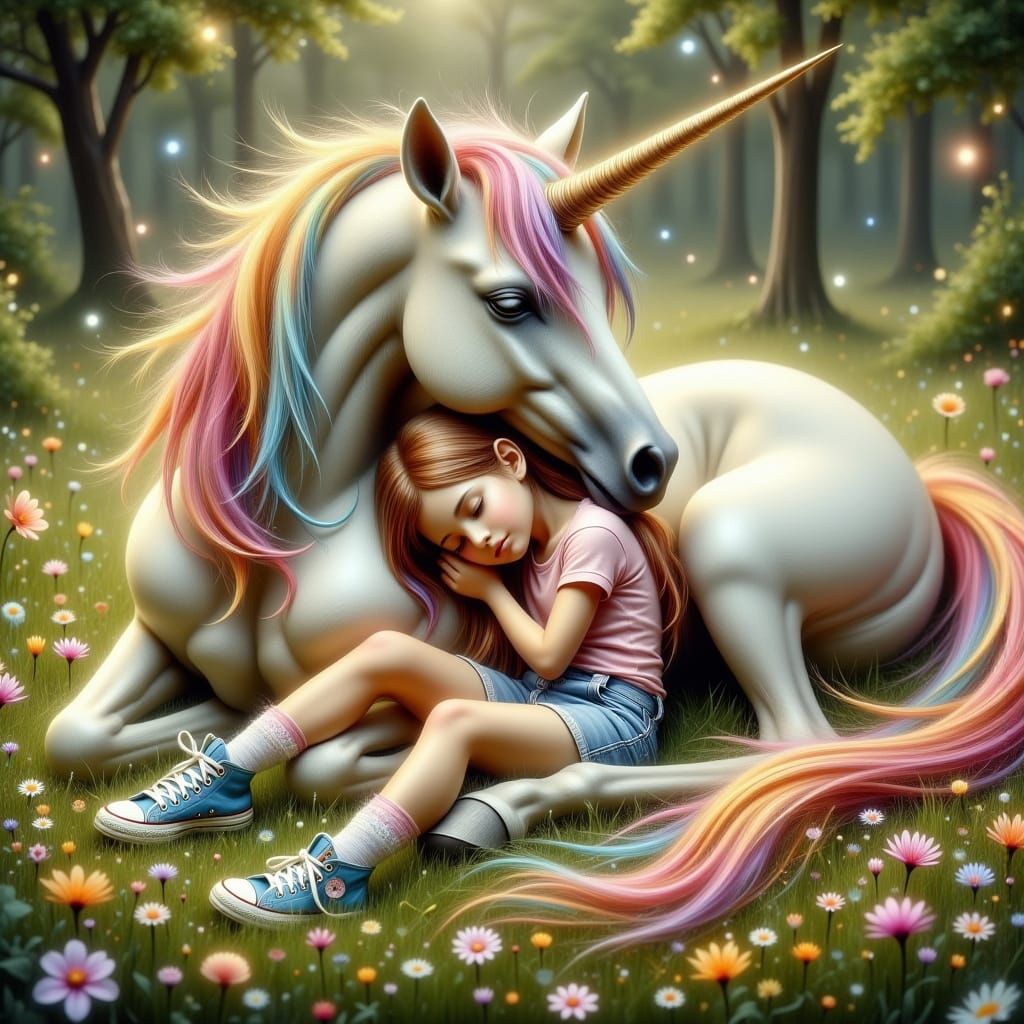 Whimsical Unicorn Dreamscape in Ethereal Colors