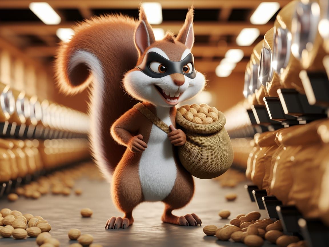 Squirrel Bandit's Peanut Factory Heist in 3D