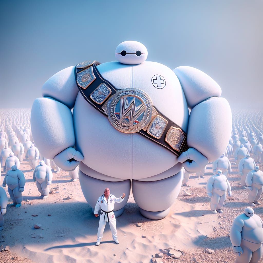 Wrestler as Inflatable Robot: Maximalist Microphotograph