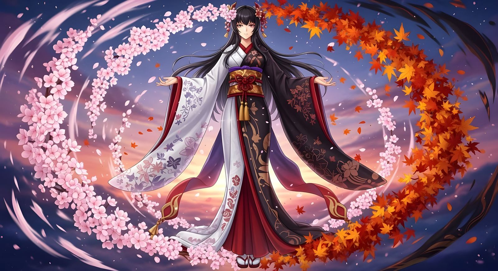 create a vivid  image depicting in the deity Izanami in her ...