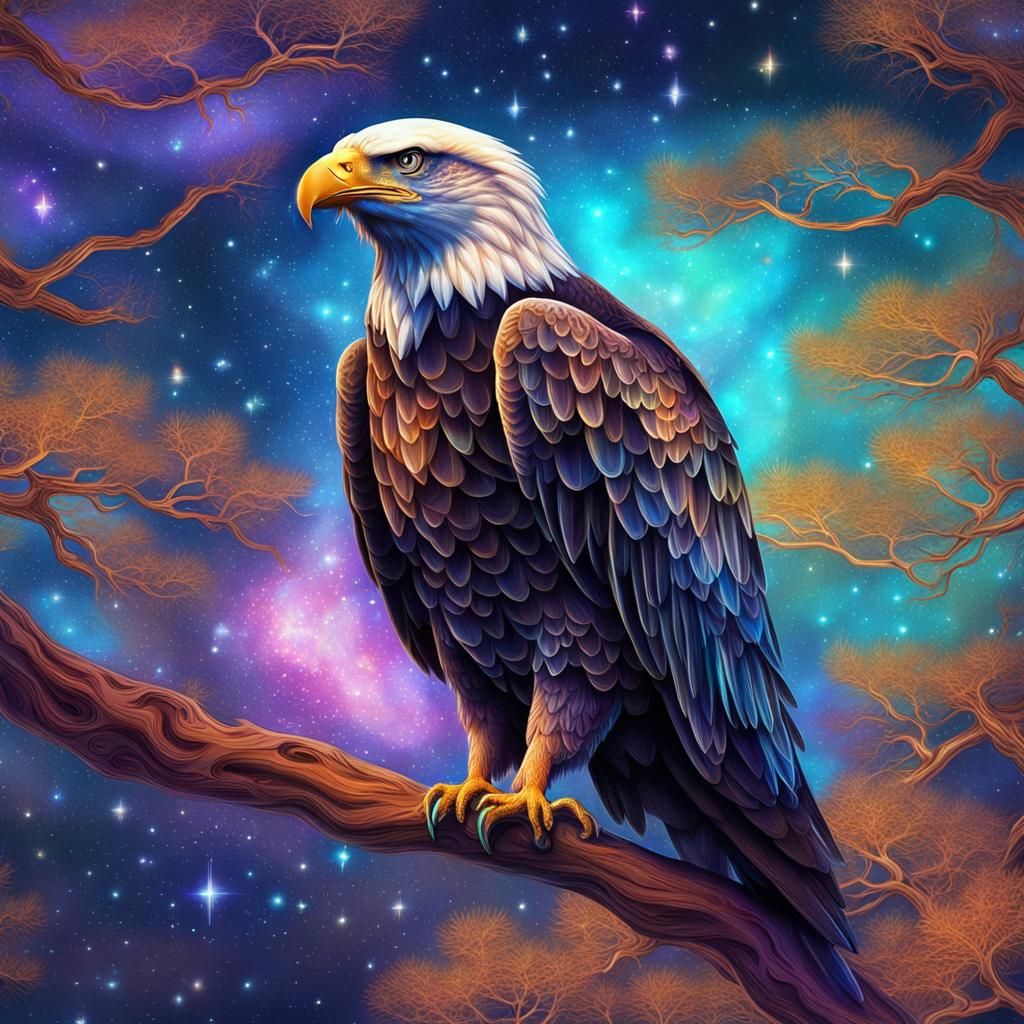 Eagle on Branch: Holographic Cosmic Illustration