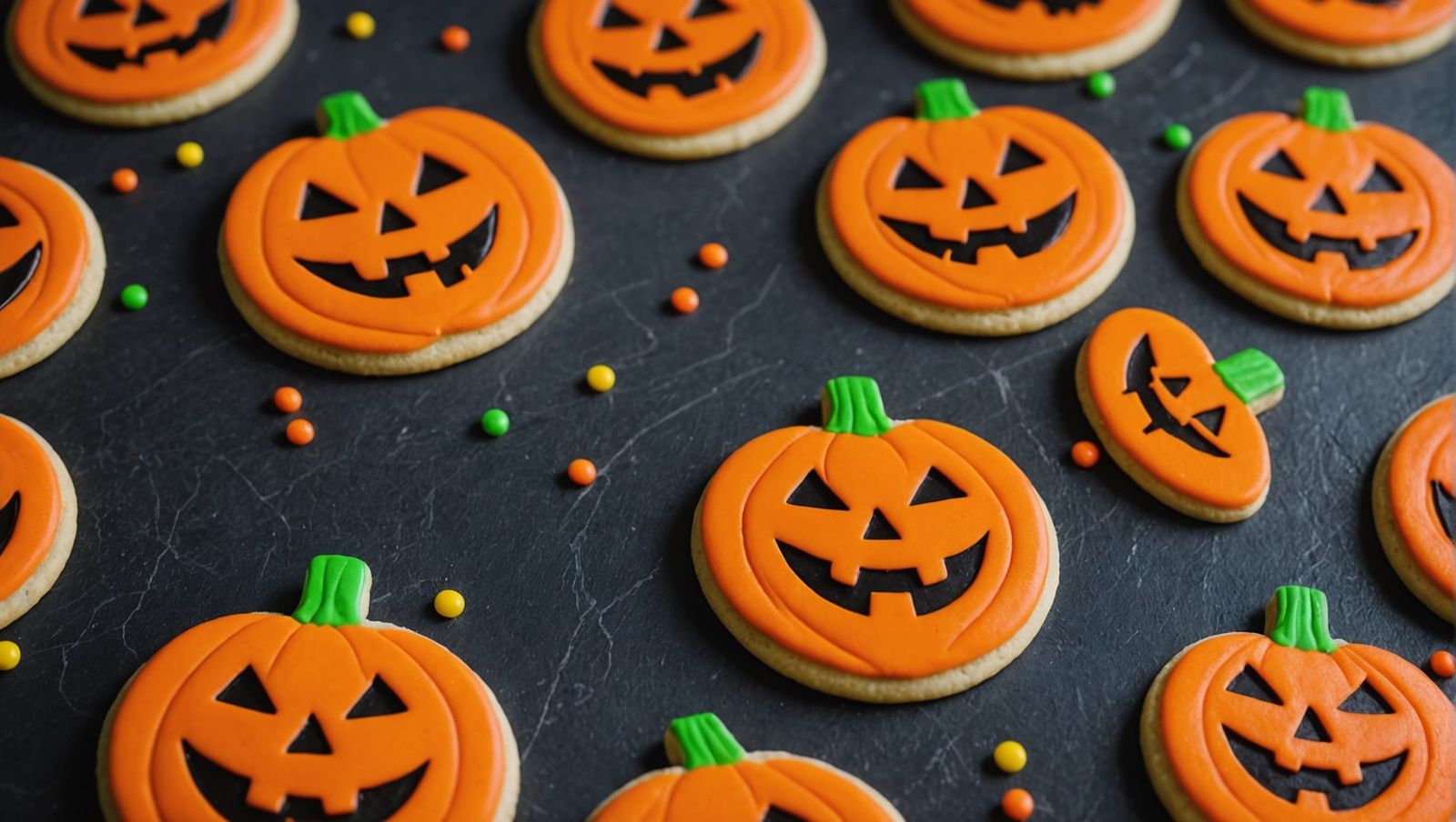 Halloween Jack-O'-Lantern Sugar Cookies: Professional Photo