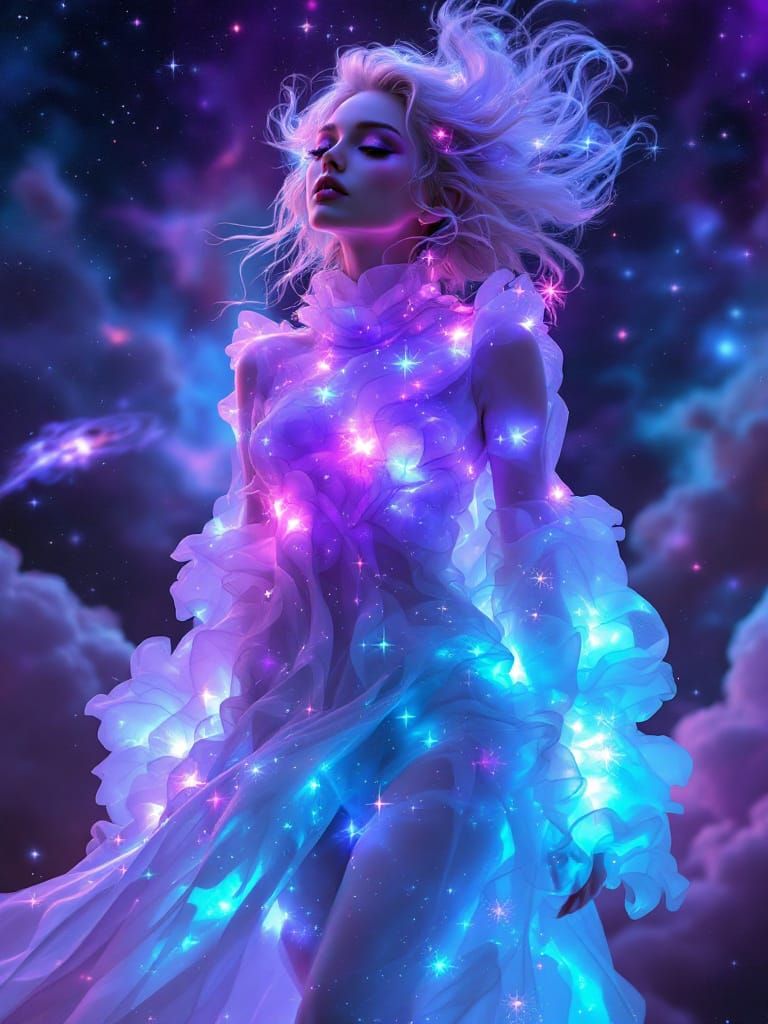 NebulaPunk Character in Deep Space Setting