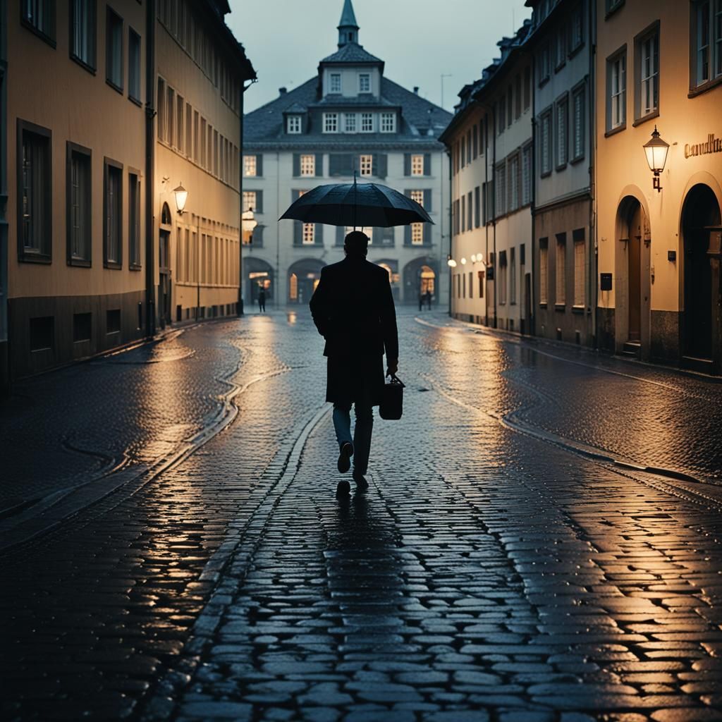 Rainy Night in Zurich: Hyperrealistic HDR Photography