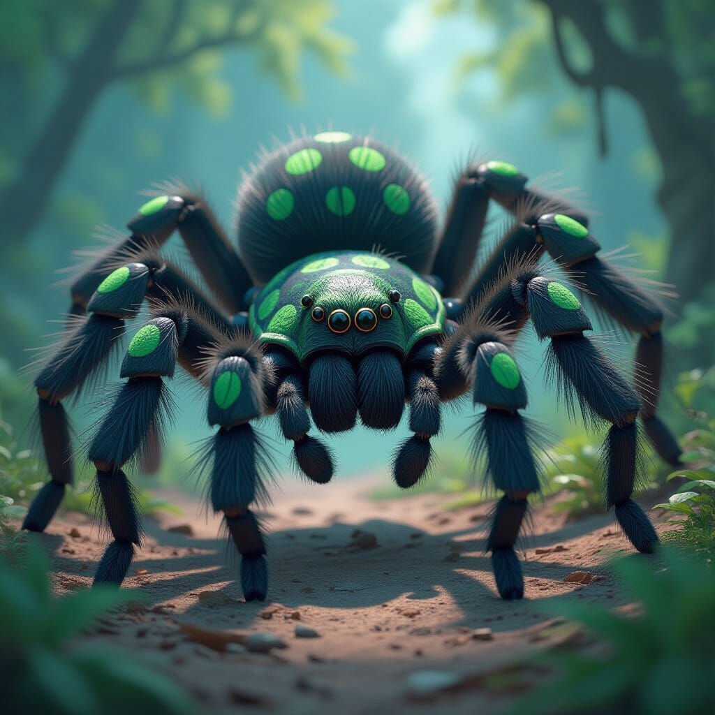 Furry Tarantula Character Illustration in Arcane Style