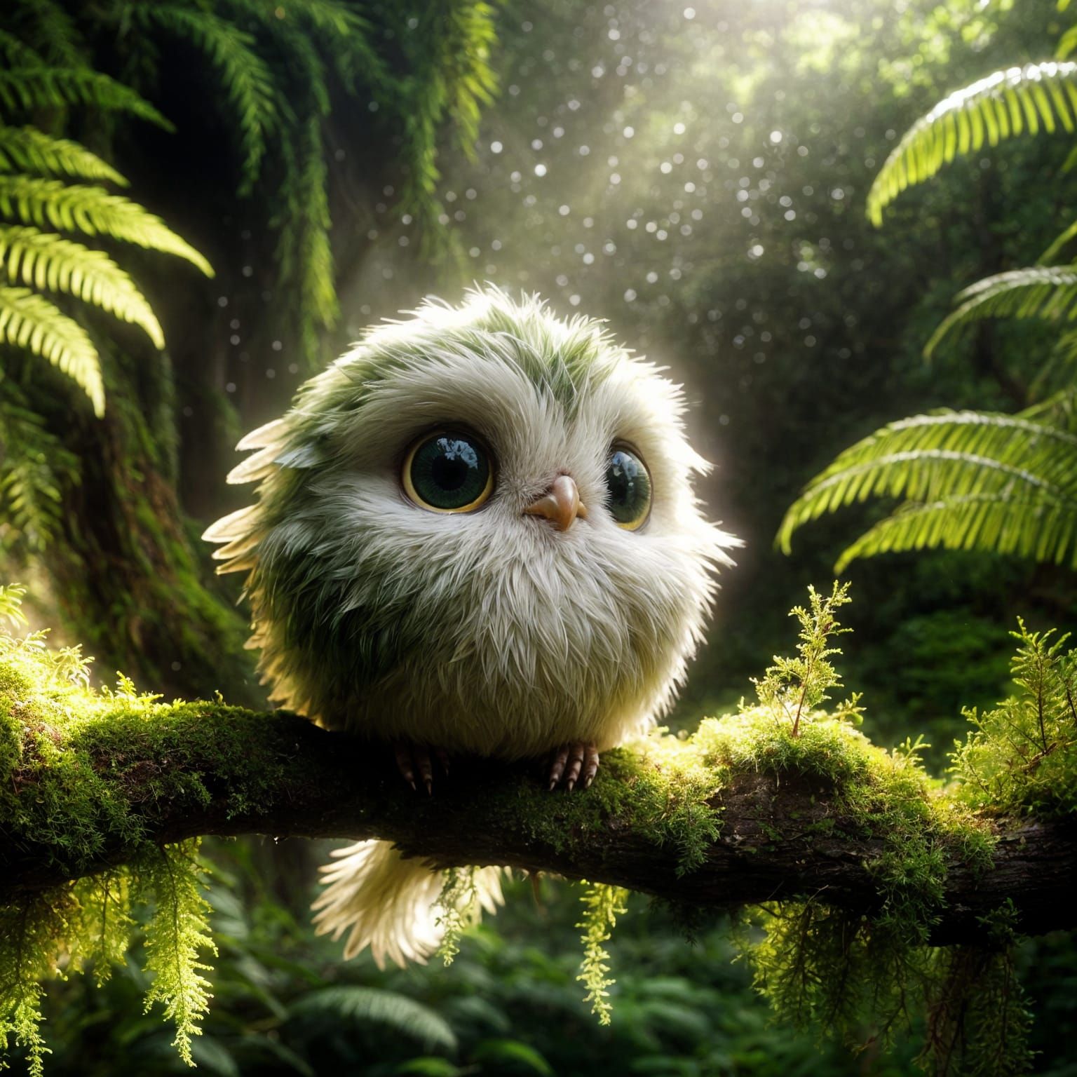 Enchanted Forest Bird Creature in Soft Light