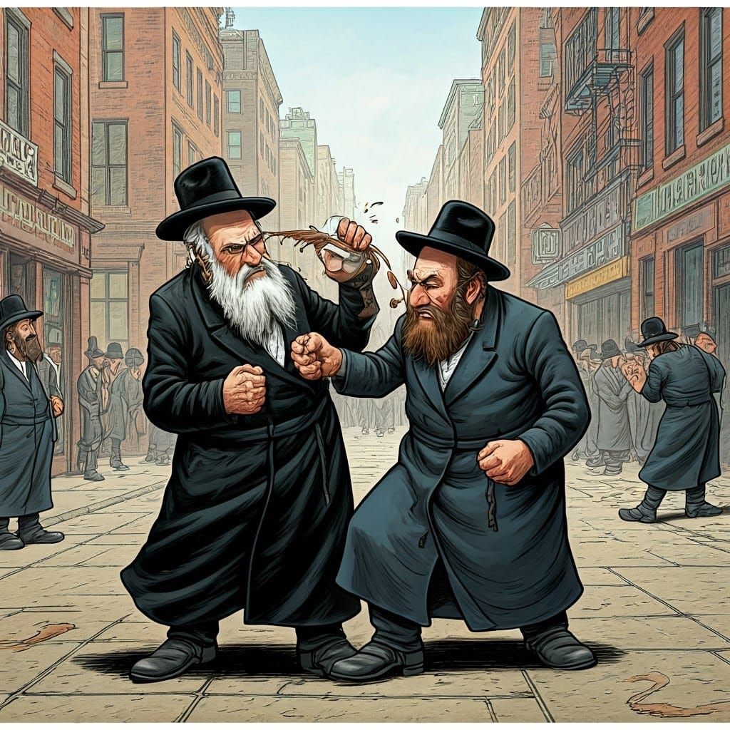 Hasidic Men Engage in Comical Brawl Over Coffee