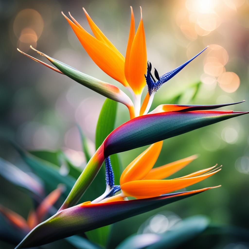 Bird of Paradise Flowers in Misty Light