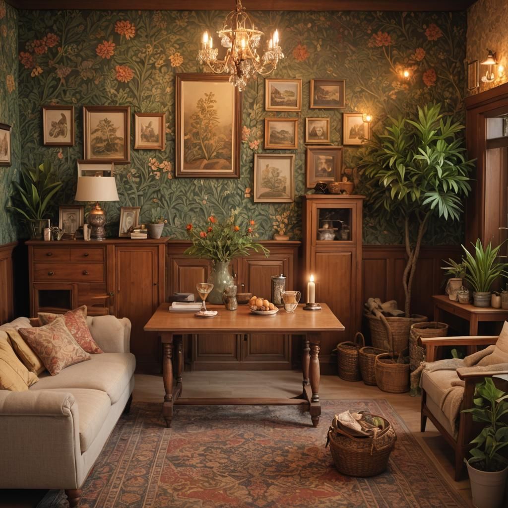 William Morris Style Interior: Cozy Earthy Design