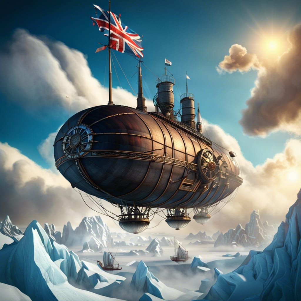 HMS H G Wells over Antarctica