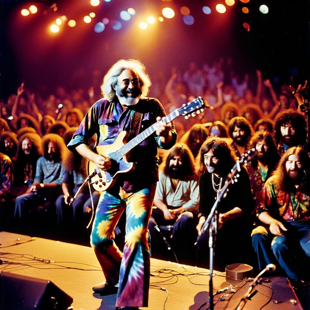 Guitarist on Stage with Dancing Fans