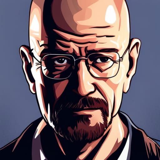 Walter White as Anime Art Portrait