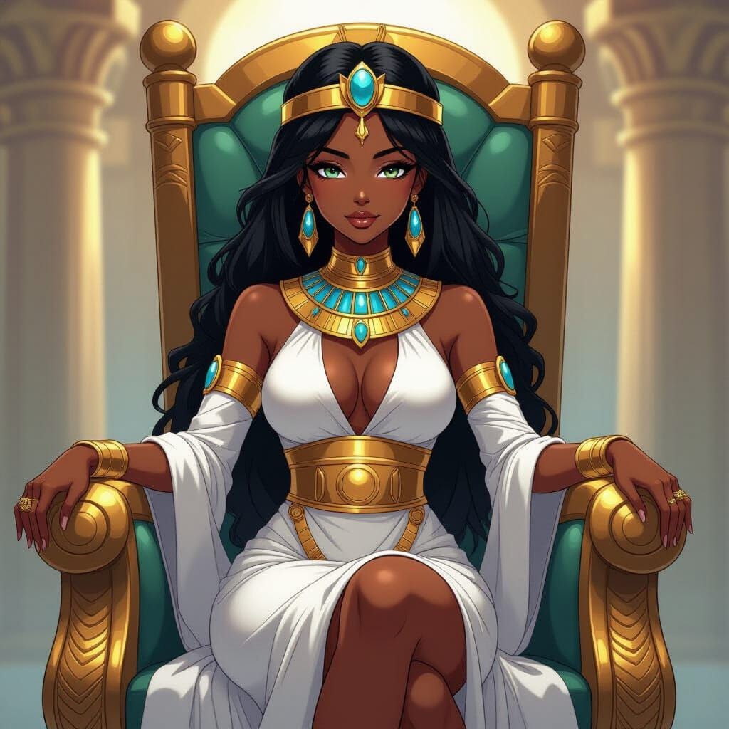 Egyptian Empress in Anime Style