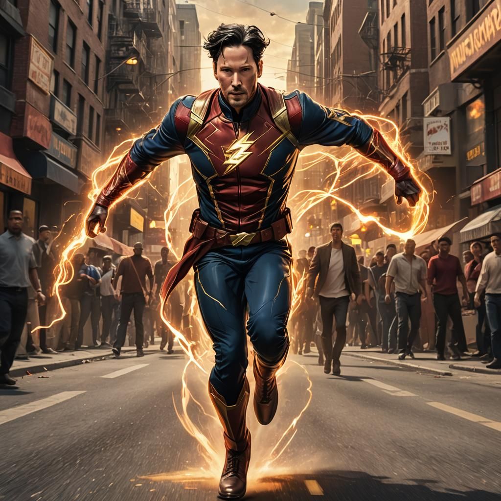 Keanu Reeves as Jay Garrick in Comic Book Style