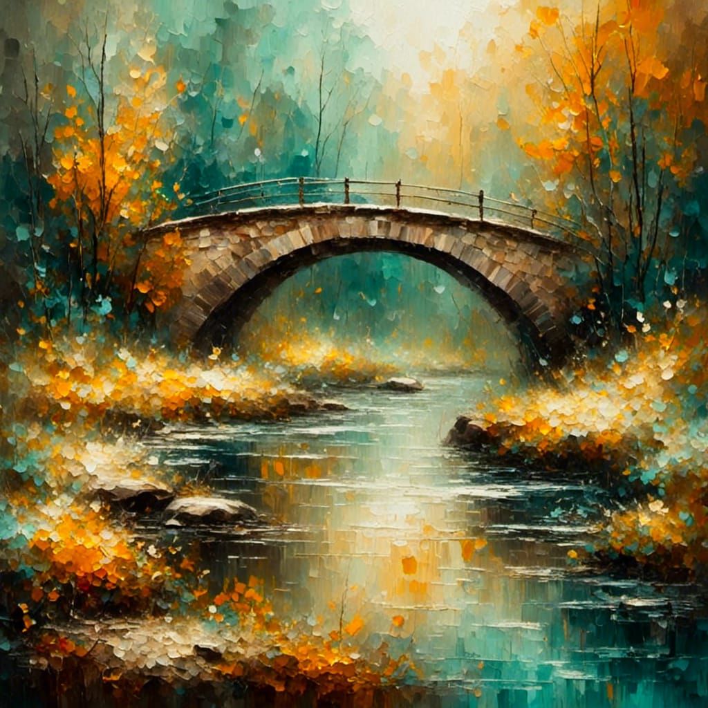 Bridge Over Troubled Water: Intricate Oil Painting