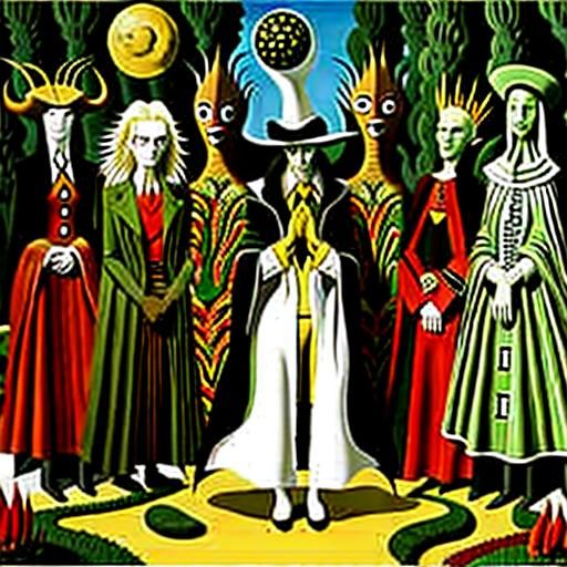 Surreal Garden Scene in Vivid Colors