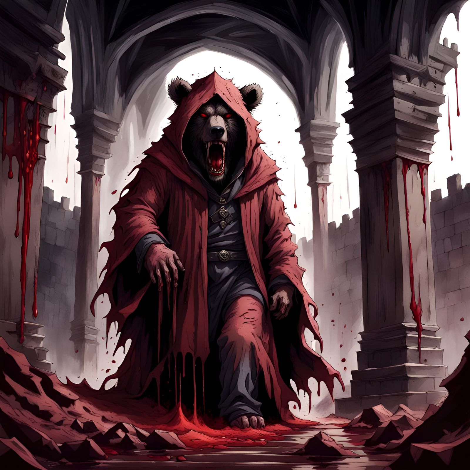 Demonic Bear Druid Lord: Horror Manga Cover