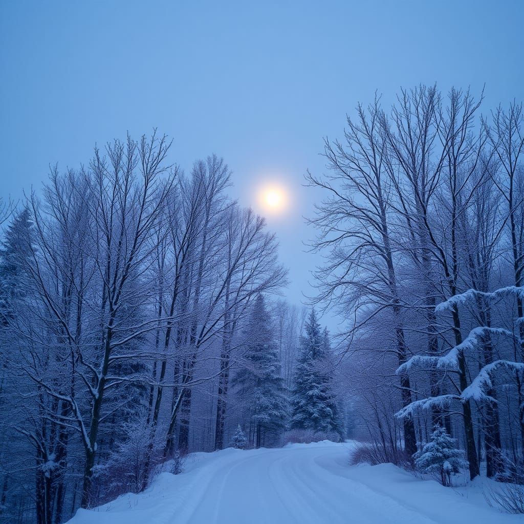 Winter Solstice in a Snowy Blizzard