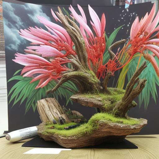 Tropical Beach Bedspread Embroidery in Photorealistic 3D