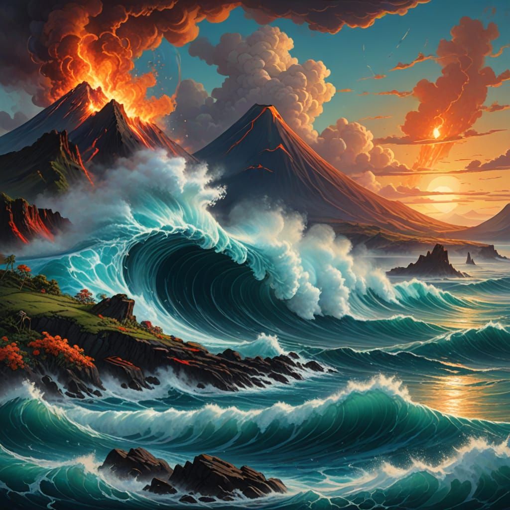 Surreal 3D Yin-Yang Landscape in Breathtaking Harmony