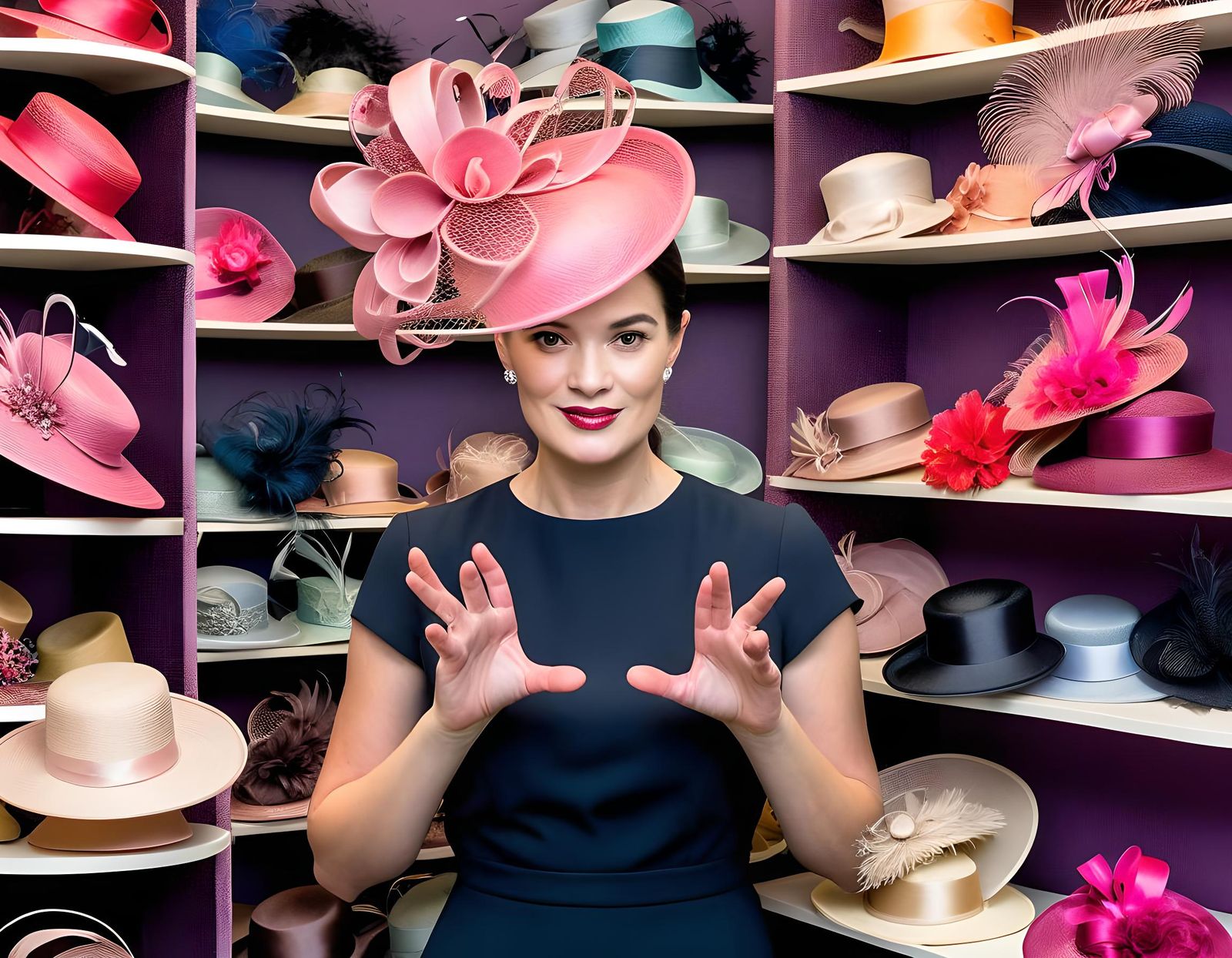 Glamorous Milliner Showcases Hat Designs