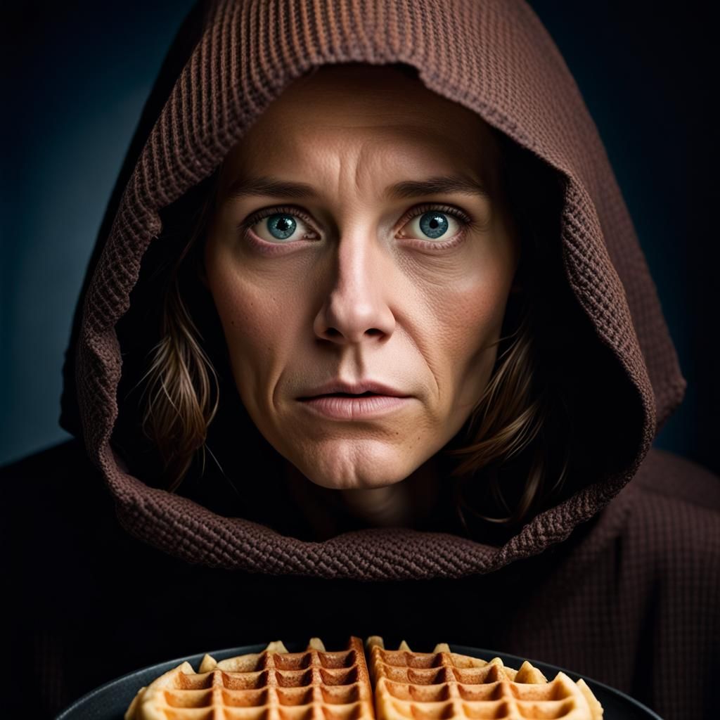 Creepy Waffle Maker Portrait in Studio Lighting