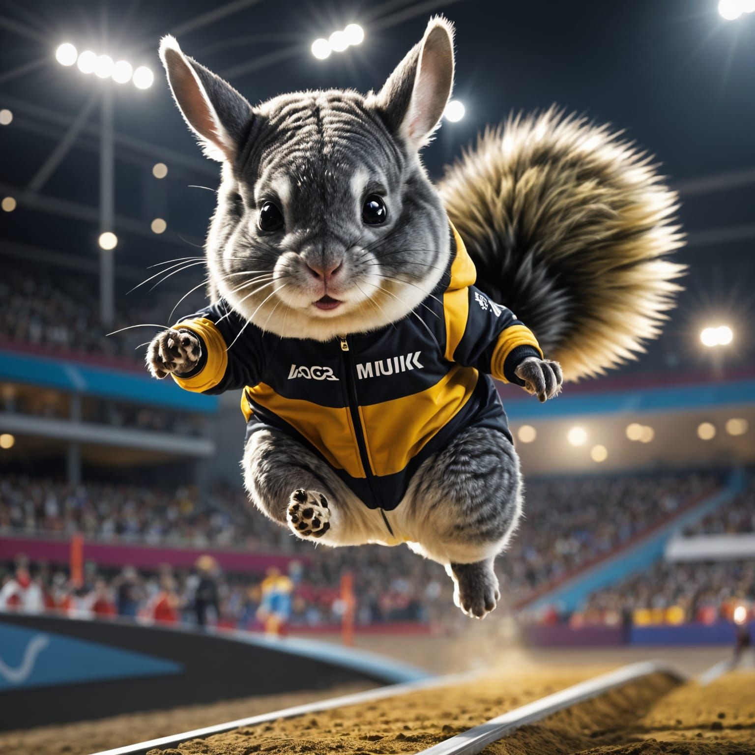 Chinchilla Competes in Olympic Long Jump