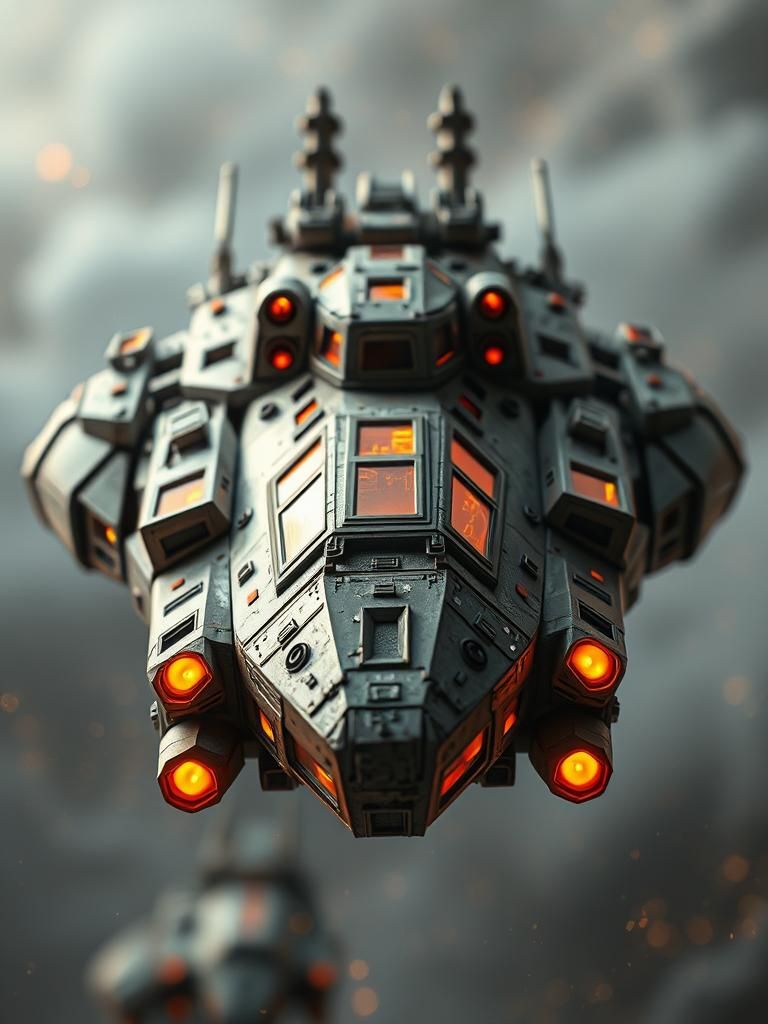 Retro Sci-Fi Spacecraft in 70s Style